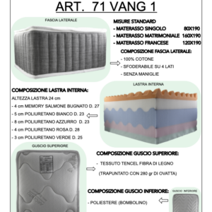 Materasso Art. 71 Vang 1/2/3